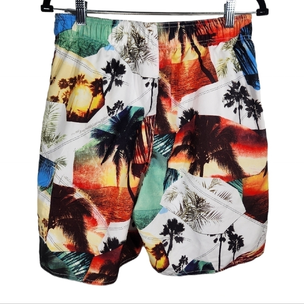 Croft & Barrow Swim Trucks Mens Medium Palm Tree Beach Summer - Picture 2 of 7